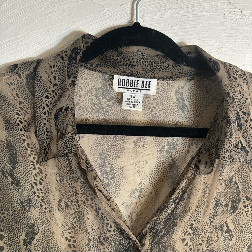 Robbie Bee Animal Print Midi Dress in Black and Tan